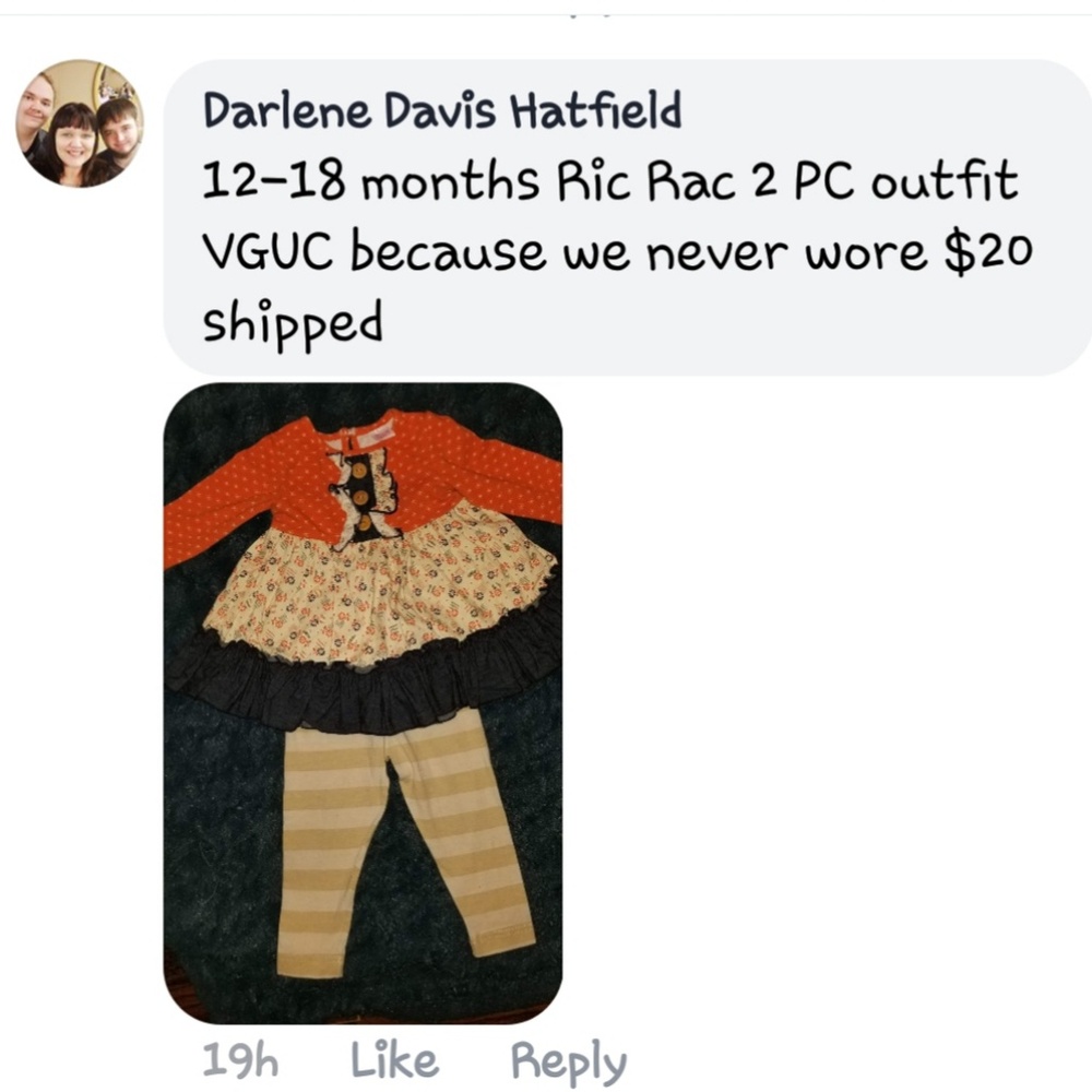 Ric Rac 2 PC outfit 12-18 months